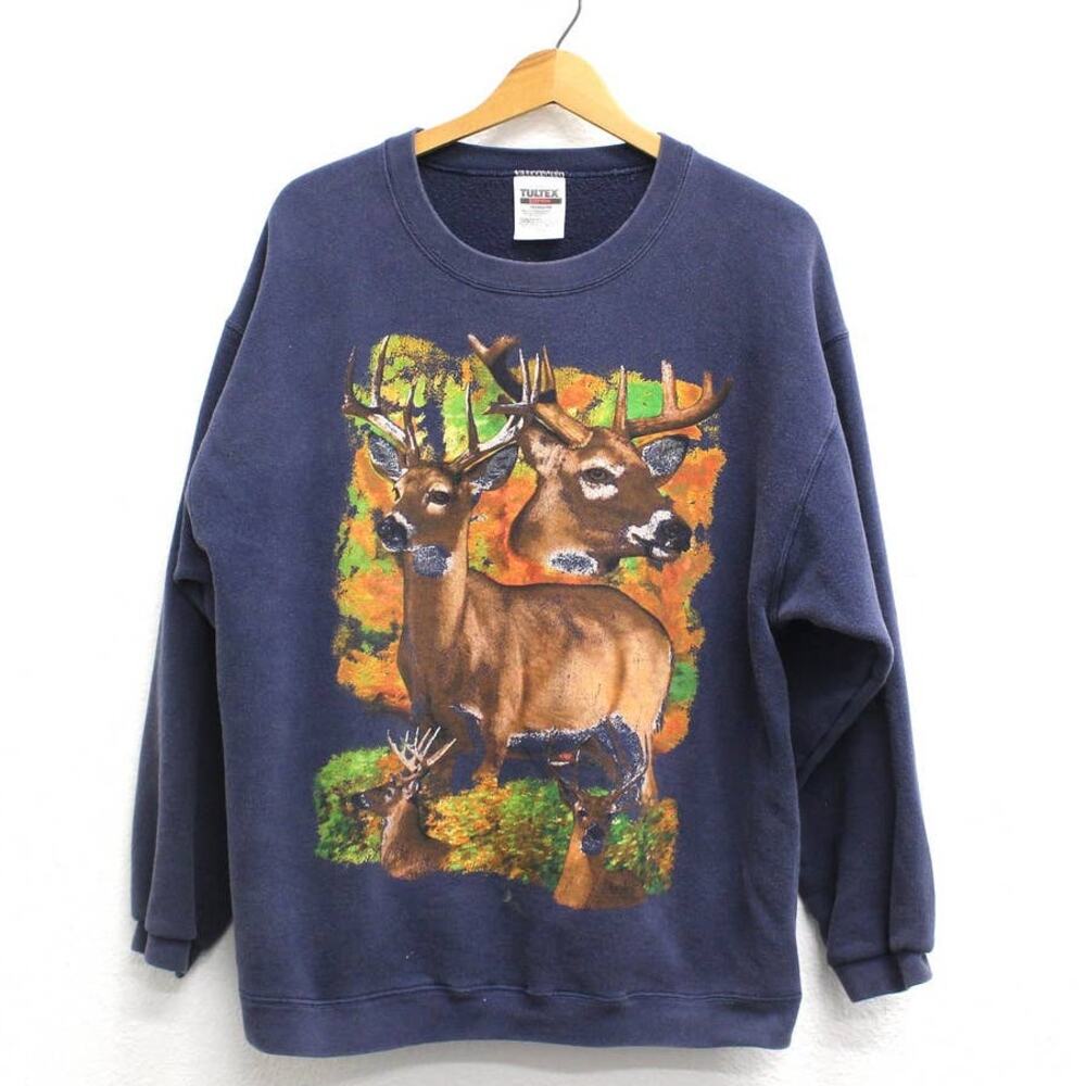 Vintage Deer Stag Wilderness Sweatshirt Large